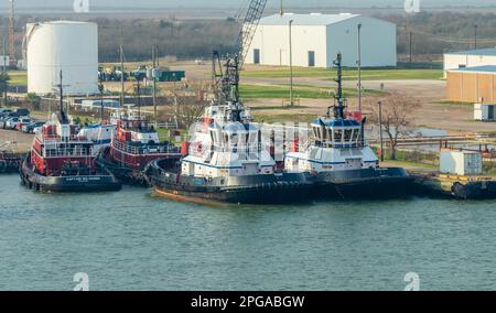 Galveston Texas Maritime Industrial Complex im Hafen von Galveston. Stockfoto