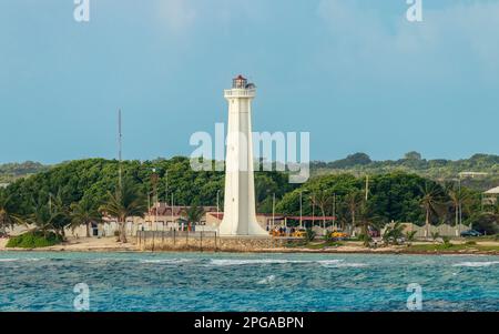 Mahahual Lighthouse im Mahahual Village und Costa Maya Kreuzfahrthafen auf der Yucatan-Halbinsel, Mexiko. Stockfoto