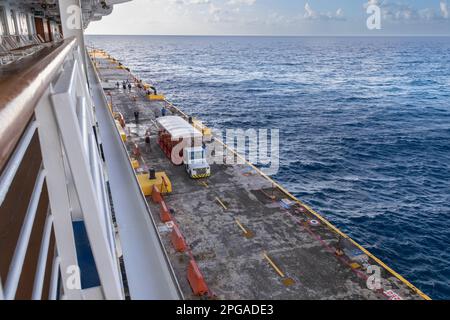 Ruby Princess Kreuzfahrtschiff am Costa Maya Mexican Cruise Terminal Dock. Stockfoto