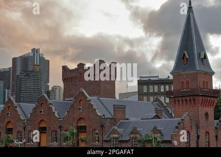 569 das Gebäude der Australasian Steam Navigation Company in der George Street und der Vorstadt Hickson Road-The Rocks. Sydney-Australien. Stockfoto