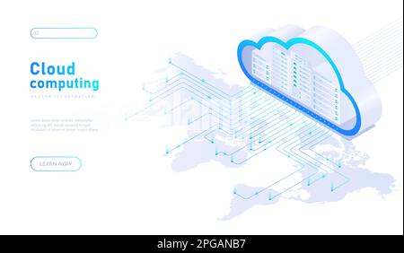 Cloud-Computing-Whitebanner Stock Vektor