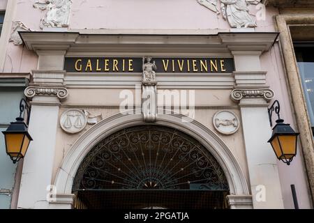 Eintritt zur Vivienne-Galerie in Paris, Frankreich Stockfoto