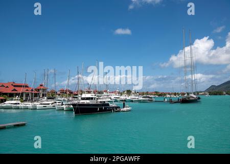 Marina Eden Island Mahe Seychellen Stockfoto