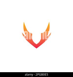 Logo-Design des V-Flügels. Ursprüngliches Logo mit Buchstabe V Stock Vektor