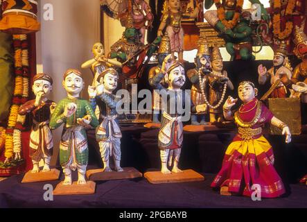 Kolu-Puppen während des Navratri-Festivals in Tamil Nadu, Indien Stockfoto