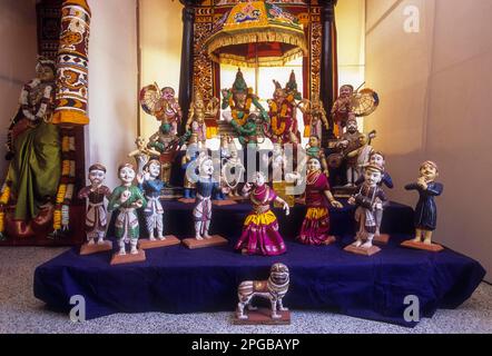 Kolu-Puppen während des Navratri-Festivals in Tamil Nadu, Indien Stockfoto