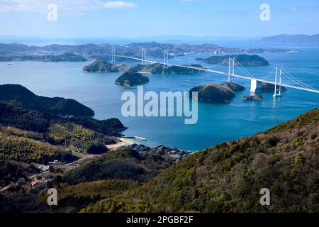 Kurushima Kaikyo Bridges, Präfektur Ehime, Japan Stockfoto