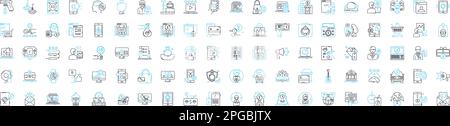 Affiliate-Marketing-Vektorlinien-Symbolsatz. Affiliate, Marketing, Netzwerk, Online, Provision, Programm, Kontursymbole für digitale Illustration Stock Vektor