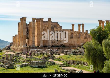 Heiligtum des Zeus, römische Stadt Gerasa, Jerash, Jordanien Stockfoto