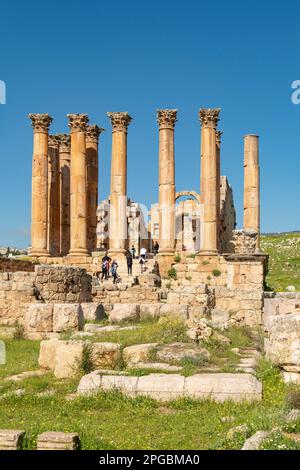 Heiligtum von Artemis, römische Stadt Gerasa, Jerash, Jordanien Stockfoto