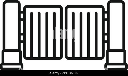 Umrissvektor des Symbols „Automatischer Umriss“. Tortür. Automatische Steuerung Stock Vektor