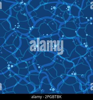 Nahtloses blaues Muster des Swimmingpools. Konsistenz des Wassers Stock Vektor