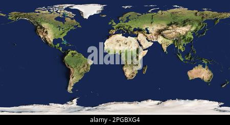 3D-Darstellung einer sehr detaillierten Weltkarte. Elemente dieses Bildes, bereitgestellt von der NASA. Stockfoto
