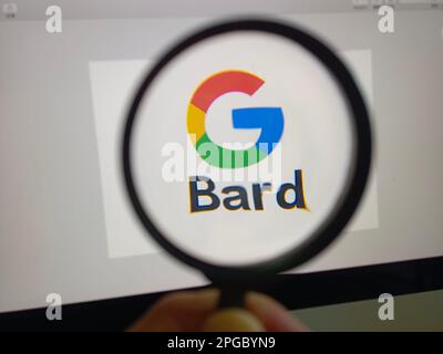 SUQIAN, CHINA - 22. MÄRZ 2023 - Google Bard, Suqian, Provinz Jiangsu, China, 22. März, 2023. Das US-Technologieunternehmen Google hat eine Testversion gestartet Stockfoto