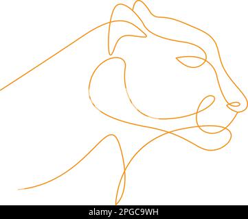 Lion Line Art Logo Symboldesign Illustration Stock Vektor