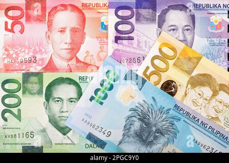 Philippinisches Geld - Peso - neue Banknotenserie Stockfoto