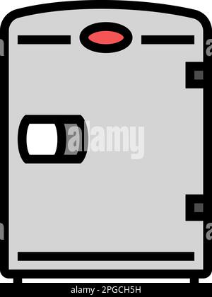 Vektordarstellung des Farbsymbols für das Werkzeug für den Minikühlschrank in der Garage Stock Vektor