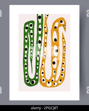 Wandmotiv mit surrealen Augen und Tierschlange Stock Vektor