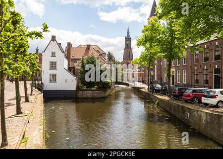 Stadtbild der mittelalterlichen Stadt Amersfoort in den Niederlanden. Stockfoto