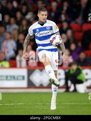 Aktenfoto von 04-10-2022 von Queens Park Rangers' Lyndon Dykes, der von seinem „gruseligen“ Kampf gegen Lungenentzündung sprach, der ihn ins Krankenhaus brachte und um die Atmung kämpfte. Ausgabedatum: Mittwoch, 22. März 2023. Stockfoto