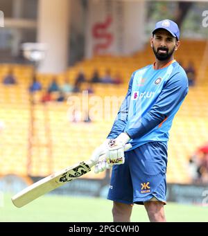 Chennai, Indien. 22. März 2023. Übungssitzung vor 3. ODI zwischen Australien und Indien im MA Chidambaram Stadium, Chennai. Spieler der indischen Mannschaft. Kredit: Seshadri SUKUMAR/Alamy Live News Stockfoto