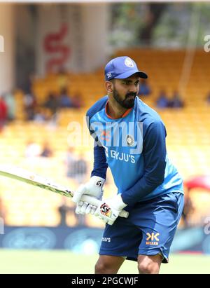 Chennai, Indien. 22. März 2023. Übungssitzung vor 3. ODI zwischen Australien und Indien im MA Chidambaram Stadium, Chennai. Spieler der indischen Mannschaft. Kredit: Seshadri SUKUMAR/Alamy Live News Stockfoto