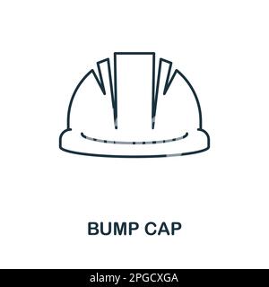 Symbol „Bump Cap Line“ (Anschlaglinie). Einfarbiges Umrisssymbol für Vorlagen, Webdesign und Infografiken Stock Vektor