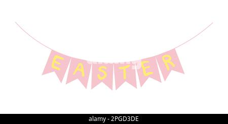 OsterGirlande mit Schriftzug Stock Vektor