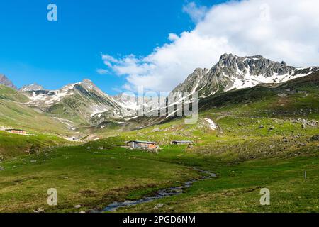 Avusor Plateau in Rize, Türkei. Wunderschöne Landschaft mit den Kackar Mountains. Stockfoto