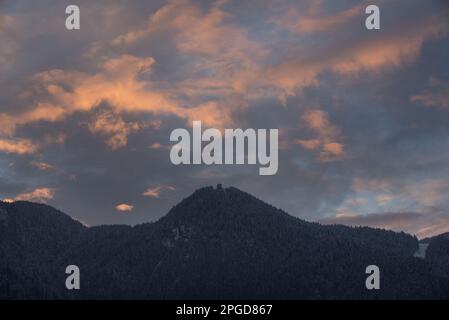 ich tramonti nelle dolomiti e gli scorci di paesaggio Stockfoto