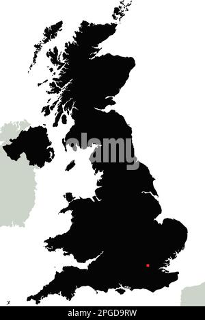 Sehr detaillierte Karte der britischen Silhouette. Stock Vektor