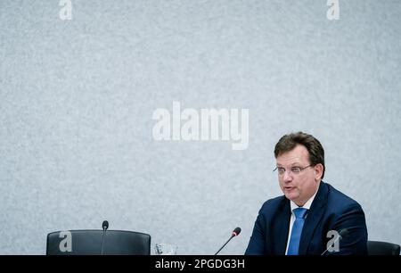 DEN HAAG, Niederlande. 22. März 2023. - Jaco Geurts (CDA) im Rahmen einer Ausschussdebatte über die Vereinbarungen über die bauliche Umwelt im Klimaschutzübereinkommen. Kredit: ANP/Alamy Live News Stockfoto