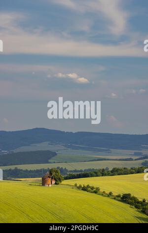 Windmühle in Chvalkovice, Südmähren, Tschechische Republik Stockfoto