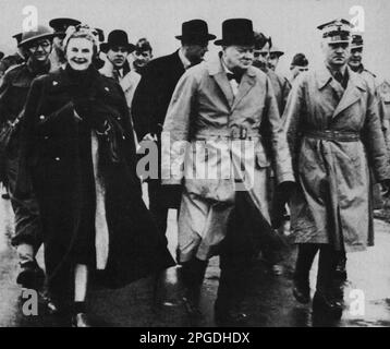 Winston Churchill trifft sich mit dem polnischen General Sikorski. Schottland 1941 Stockfoto