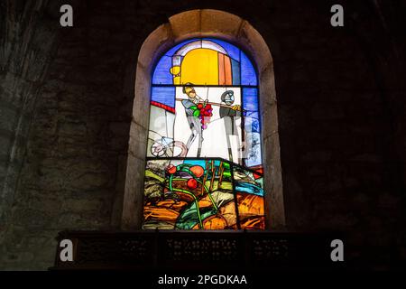 Innere der Kirche Saint-Just in Arbois, Departement Jura, Franche-Comte, Frankreich Stockfoto