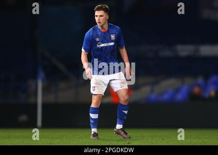 Finn Steele aus Ipswich Town - Ipswich Town / West Ham United, FA Youth Cup Sixth Round, Portman Road, Ipswich, Großbritannien - 22. Februar 2023 Stockfoto