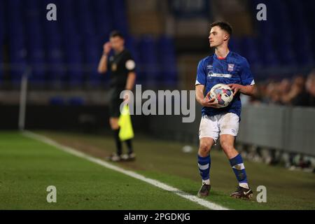 Finn Steele aus Ipswich Town - Ipswich Town / West Ham United, FA Youth Cup Sixth Round, Portman Road, Ipswich, Großbritannien - 22. Februar 2023 Stockfoto