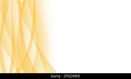 Rahmen abstrakter Hintergrund mit gelben Wellenlinien. Braun-orangefarbenes abstraktes, wellenförmiges, kleines Dreiecksmuster Stockfoto