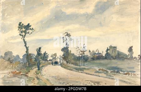 Louveciennes, Route de Saint-Germain 1871 von Camille Pissarro Stockfoto