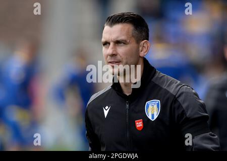 Colchester United Head Coach Matt Bloomfield – AFC Wimbledon V Colchester United, Sky Bet League Two, Cherry Red Records Stadium, Wimbledon, Großbritannien – 22. Oktober 2022 nur redaktionelle Verwendung – es gelten Einschränkungen für DataCo Stockfoto