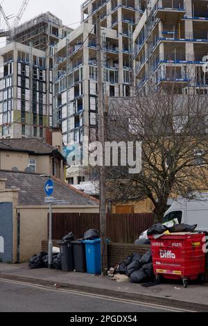 Großstadtbau und -Bau, Apartmentblöcke Stockfoto