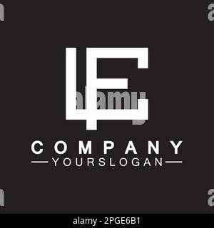 Buchstabenmonogramm-Logo CF, FC, C und F, elegantes und professionelles weißes Buchstabendesign auf schwarzem Hintergrund. Stock Vektor