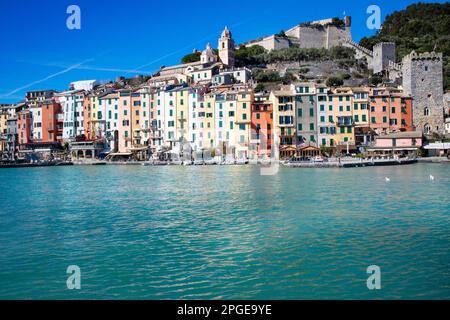 Fotodokumentation des Küstendorfes Portovenere Liguria Italien Stockfoto