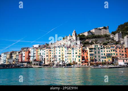 Fotodokumentation des Küstendorfes Portovenere Liguria Italien Stockfoto