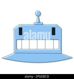 Zeilenbot-Symbol mit blauem Offset auf weißem Hintergrund. Stock Vektor