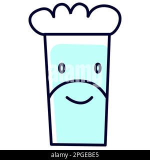 Einfaches lineares blaues Baumwollwoll-Symbol auf weißem Hintergrund. Stock Vektor