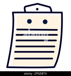 Einfaches lineares Symbol mit Dokument auf weißem Hintergrund. Stock Vektor