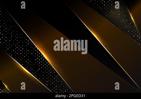Abstrakter Luxus-Hintergrund in Schwarz und Gold. Stock Vektor