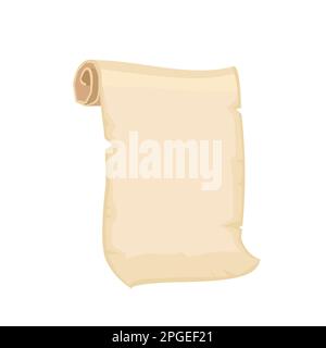 Cartoon alte Papierrolle. Offenes antikes Manuskript Stock Vektor