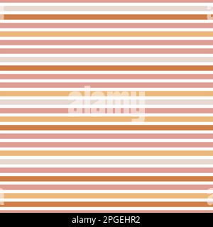 Nahtloses Muster mit Bo-Linien in Terrakotta-Farben. Neutrales Kunstdesign für das Kinderzimmer zur Dekoration, Künstlerdruck für Stoff- und Wandkunst. Handzeichen Stock Vektor